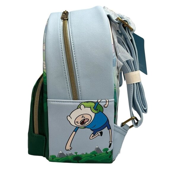 NWT Loungefly Cartoon Network Adventure Time Characters Mini Blue Backpack - Picture 4 of 13
